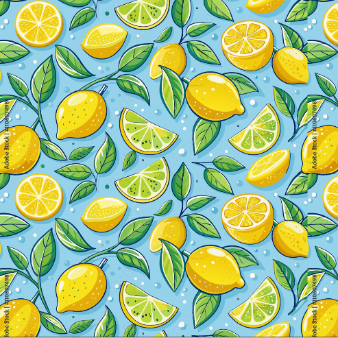 Screenshot 2025-02-27 at 15-48-29 Nähstoff mit Vibrant seamless pattern featuring lemons and limes against a light blue summer landscape background - CottonBee.png